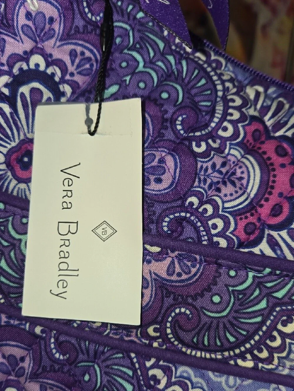 NWT Vera Bradley Purple and Pink Paisley Shoulder Bag